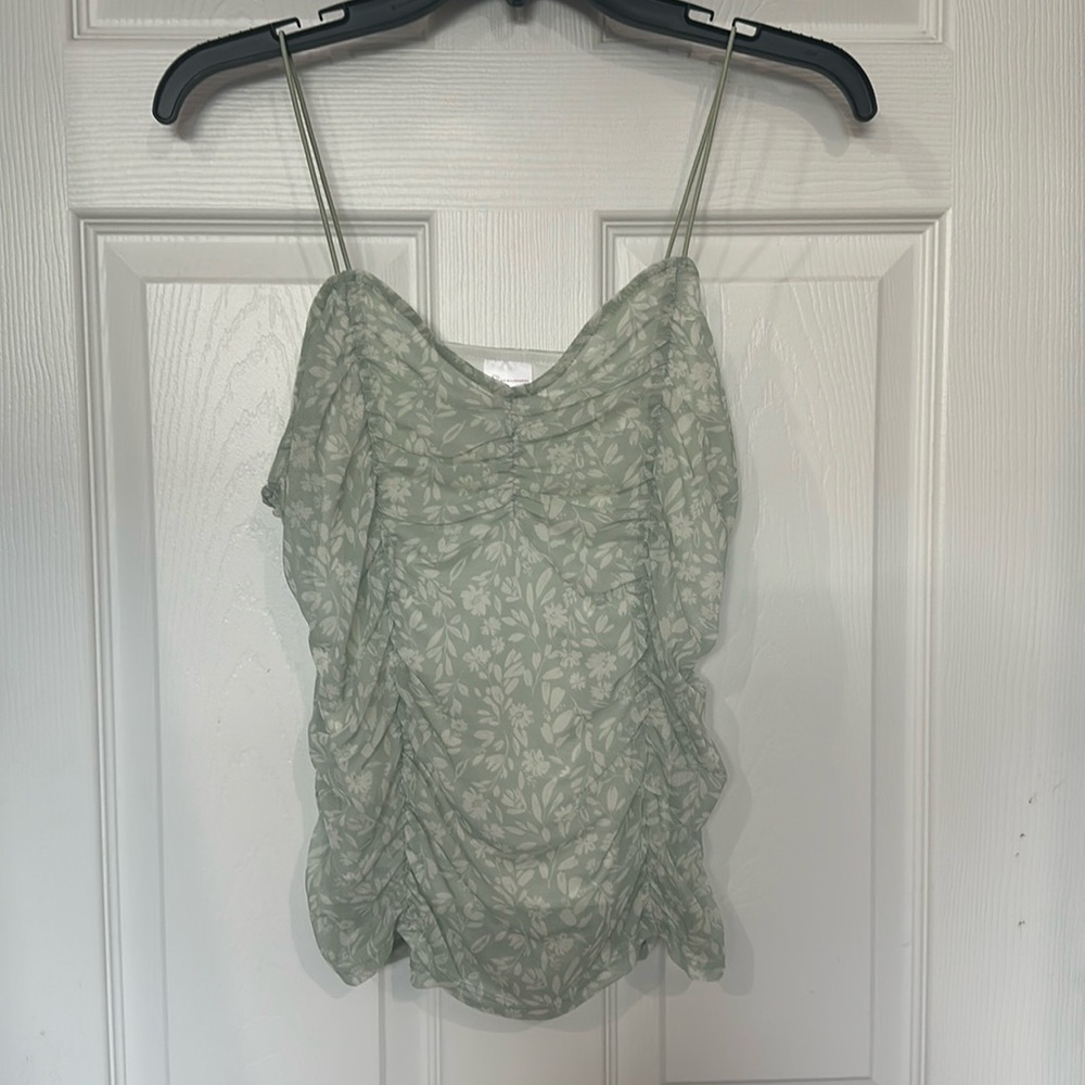 floral sage tank top